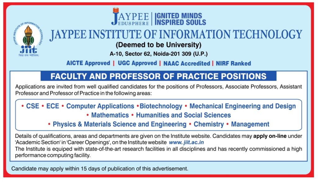 Jaypee institute noida recruitment