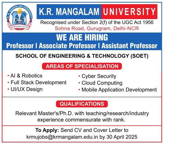 K.R manglum university recruitment
