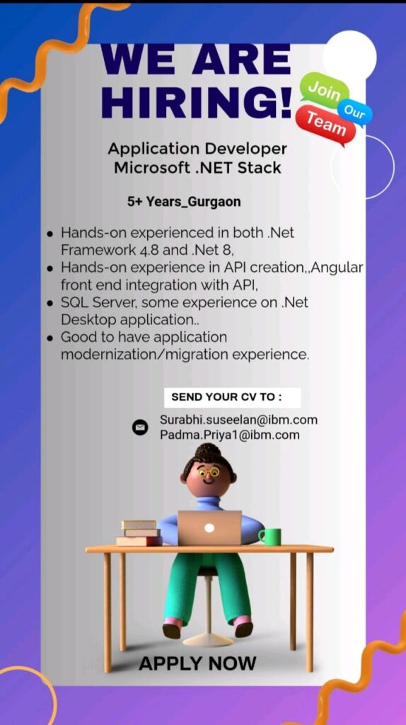 IBM Hiring Application Developer - Microsoft .NET Stack | Gurgaon | 5+ Years Experience